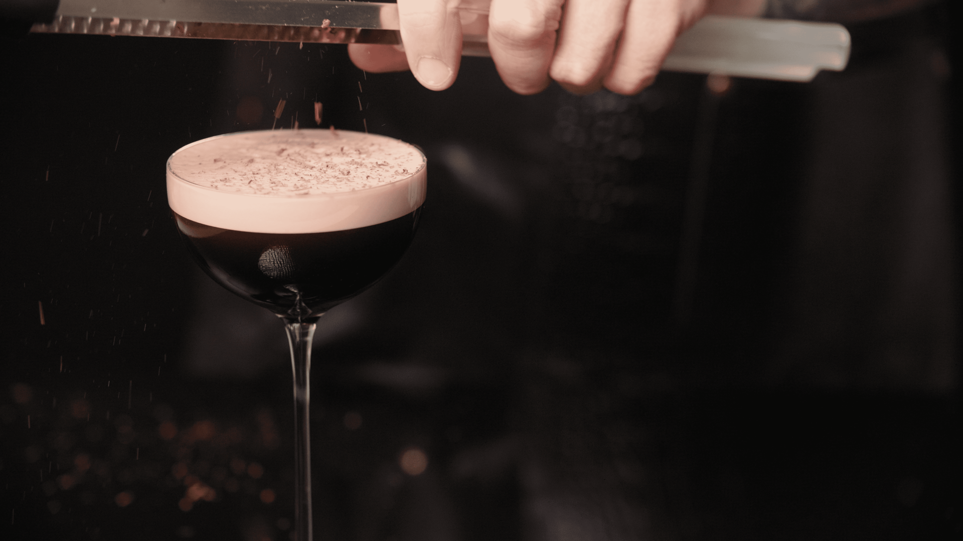 An espresso martini being finished